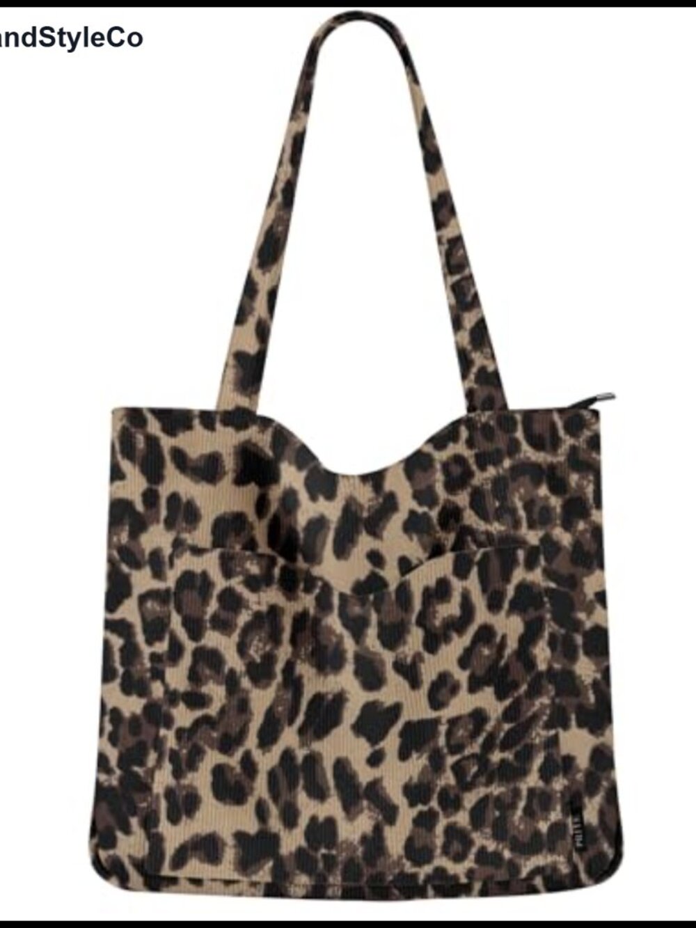 Corduroy Tote Bag Large Shoulder Bag with Zipper Pockets
